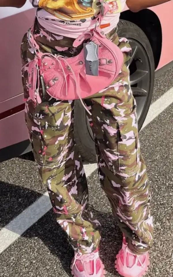 Pink Army Camouflage Cargos The Amazing Liti Collecton